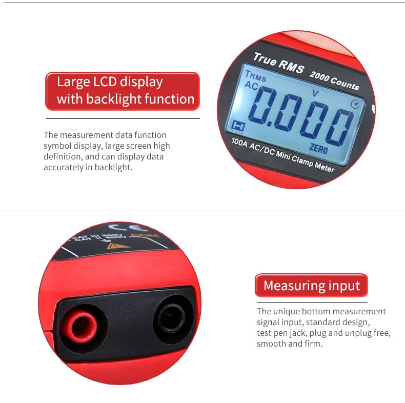 UNI-T UT210E Цифровые токовые клещи True RMS мини AC/DC Ток Напряжение Авто Диапазон VFC емкость Бесконтактный мультиметр тестер