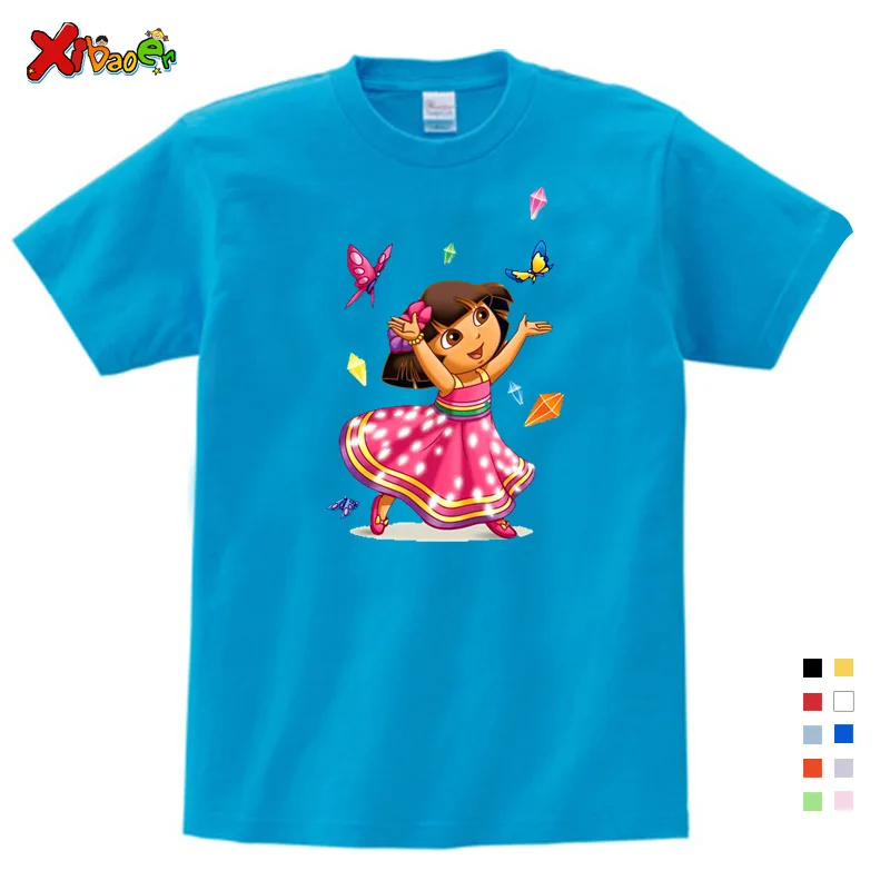 Футболка для девочек милая летняя детская футболка 2020 Цветные Милые Мультяшные