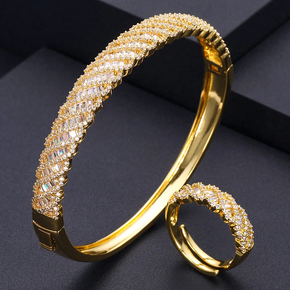 jankelly Luxury Square shap African Bangle Ring Set Fashion Bracelet Sets For Women Wedding Engagement brincos para as mulheres | Украшения