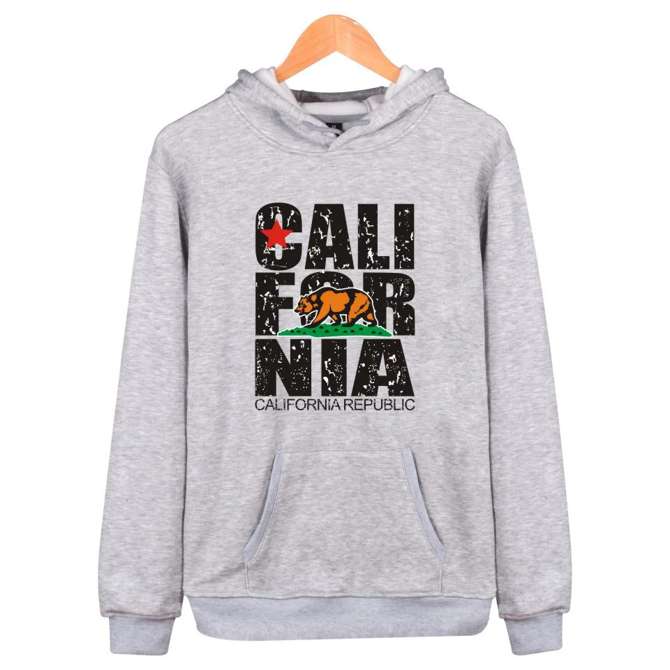 Толстовки с капюшоном в стиле Калифорнии Мужская толстовка зимняя модная