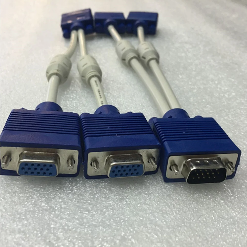 

2PCS VGA Splitter Male To Dual Female Out Video Adapter Cable For Monitor TV