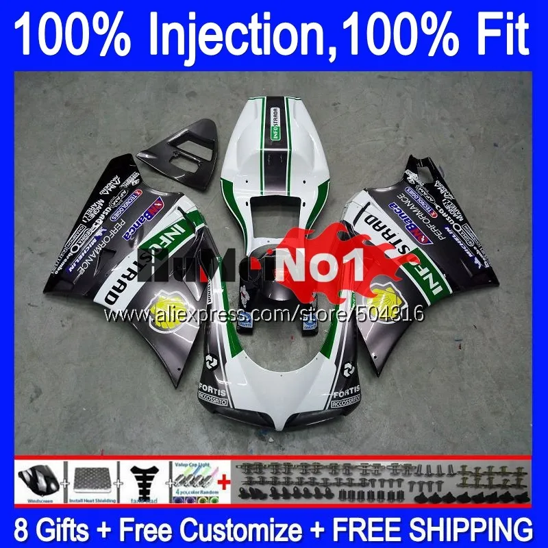 

Injection Body For DUCATI 748 853 916 996 998 S R 94 95 96 97 98 99 122MC.13 748S 998R 1994 2000 2001 2002 Fairing Factory black
