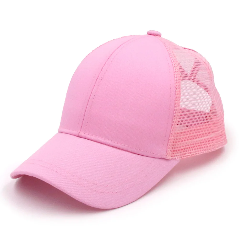 Регулируемая Мужская кепка s повседневная простая сетчатая бейсболка s Snapback Головные уборы для мужчин и женщин хип-хоп кепка для водителя грузовика уличная шляпа для папы - Цвет: Розовый