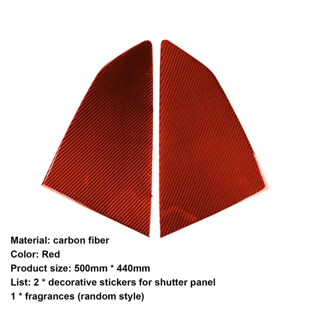 

2Pcs Panel Sticker UV-proof Not Easy to Yellowing Classy Red Carbon Fiber Rear Shutter Protective Sticker for Chevrolet Camaro 2