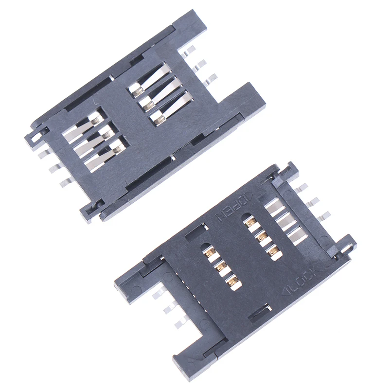 

10pcs SIM Card holder 6P SMT SMD 6 PIN Card Socket / 6pin Slot / Seats/ Holder connector for phone