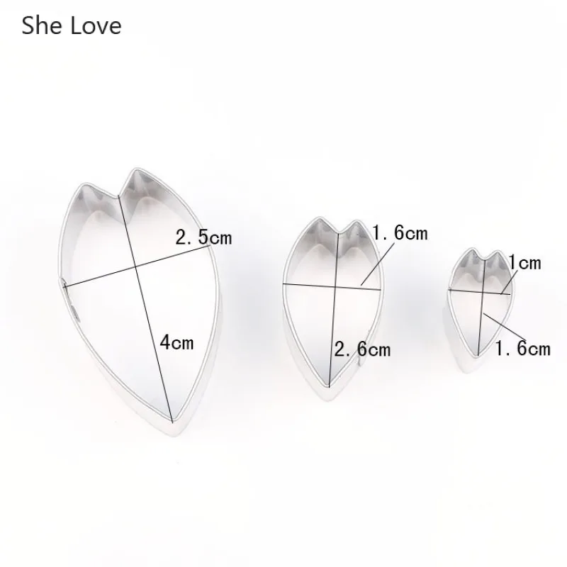 She Love, 3 шт./лот, вишневый цветок, нержавеющая сталь, полимерная глина, режущая скульптура, керамическое моделирование, гончарный резак, инструмент, товары для рукоделия