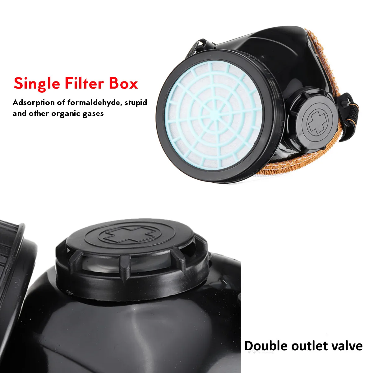 

Painting Spraying Gas Mask Respirator Activated Carbon Mask Anti-particulate Filters Anti-dust Anti-fog Mask With Safety Goggles