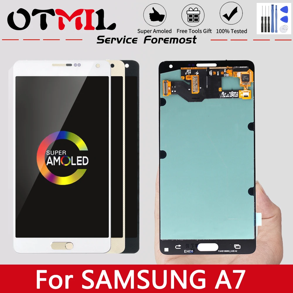 ЖК дисплей 5 &quotSuper AMOLED для SAMSUNG Galaxy A7 с сенсорным экраном и дигитайзером 2015 A700H A700F
