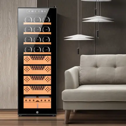 

FK-128C1 cigar cabinet large Cedar Wood led light humidor cigar humidor Wine cabinet cigar Wine cooler