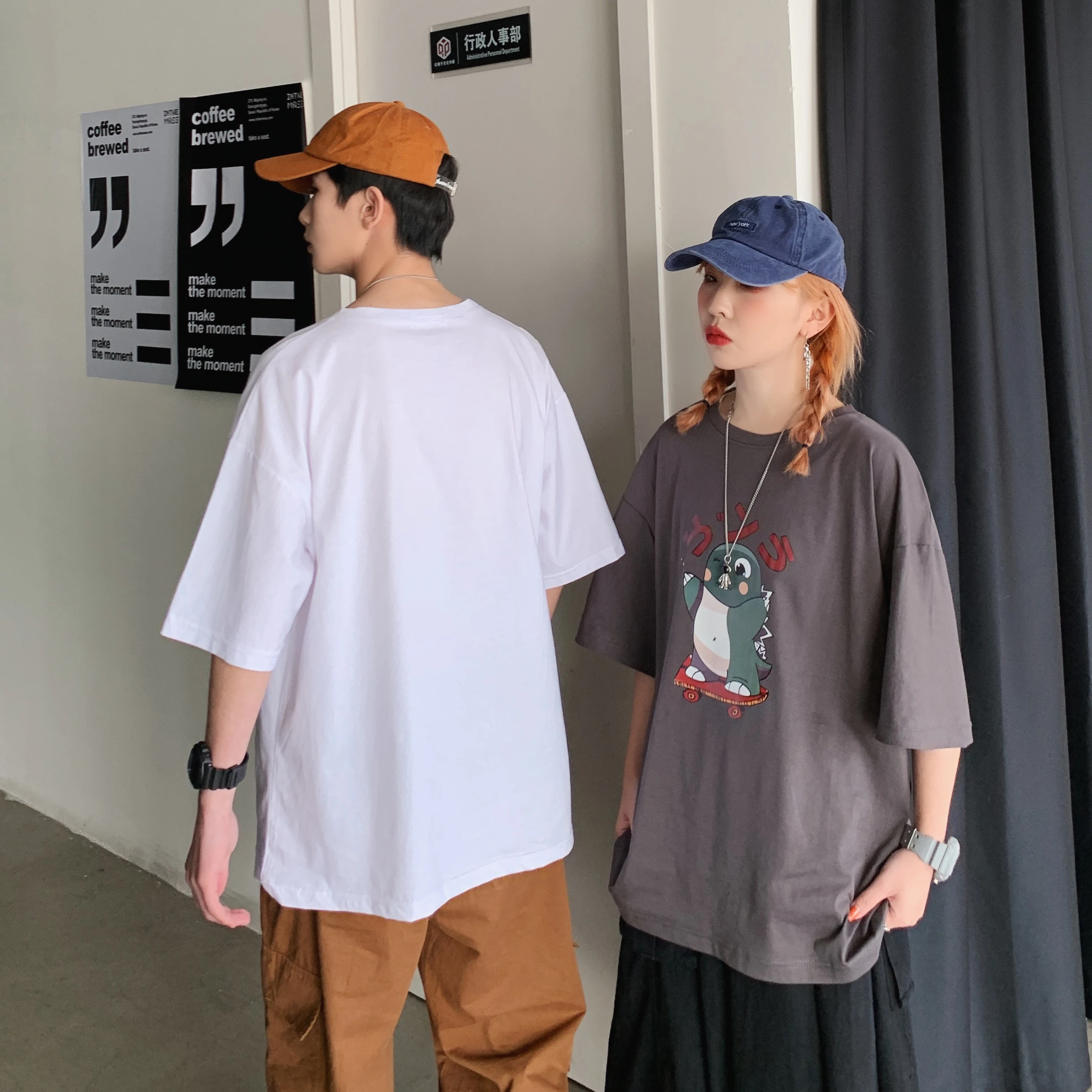 Летняя футболка с короткими рукавами Мужская хлопковая большого размера принтом