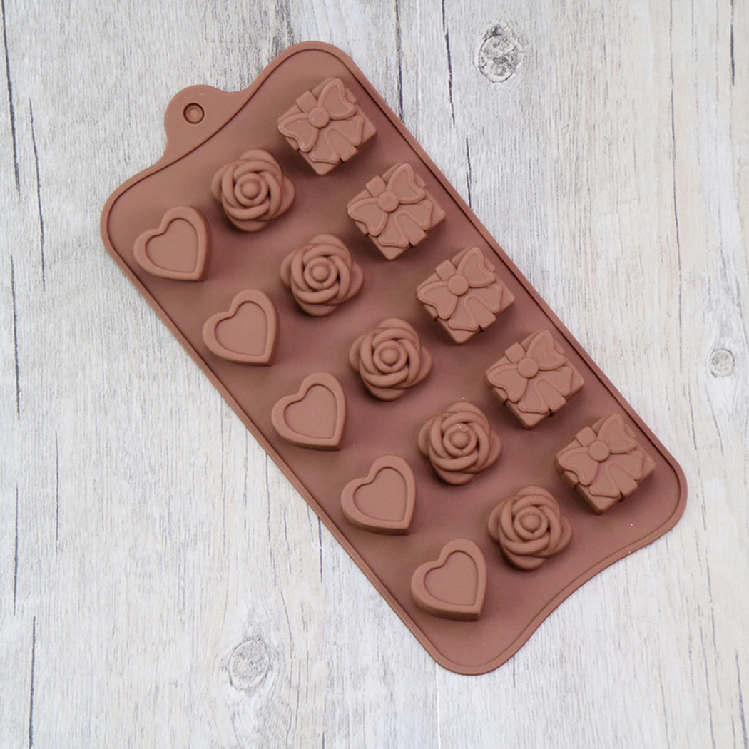 

Silicone Chocolate Mold DIY Rose Cake Mold Heart Candy Mold Valentine's Day Bake Mold Ice Trays Baking Mould Cake Decorating