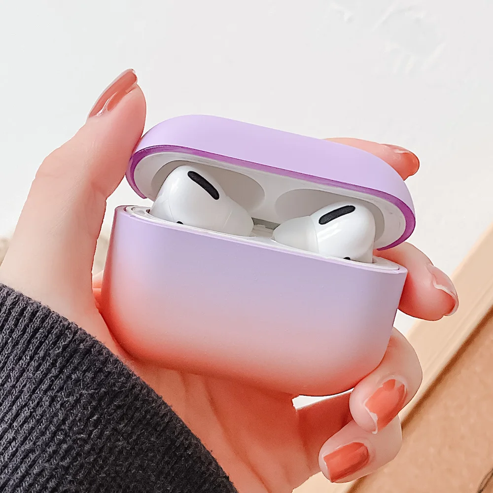Симпатичный однотонный чехол для наушников AirPods Pro 2 1 s из твердого поликарбоната