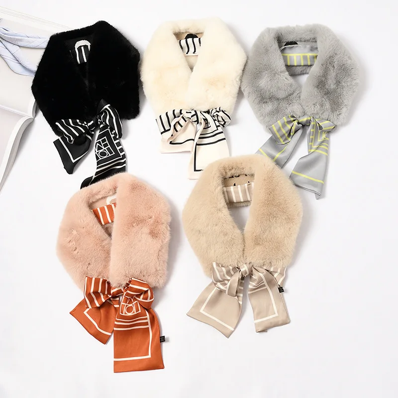 Новый Модный мягкий женский воротник чокер из искусственного меха теплый шарф на