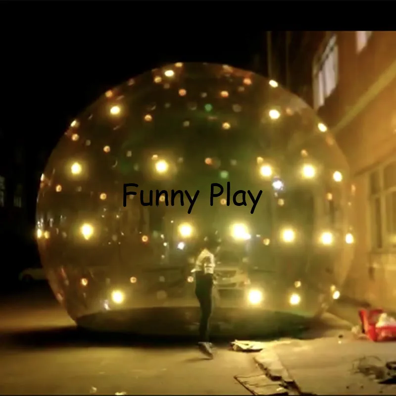 

3m/4m giant led bubble globe balloon/large inflatable clear globe/crystal transparent inflatable christmas globe ball with light