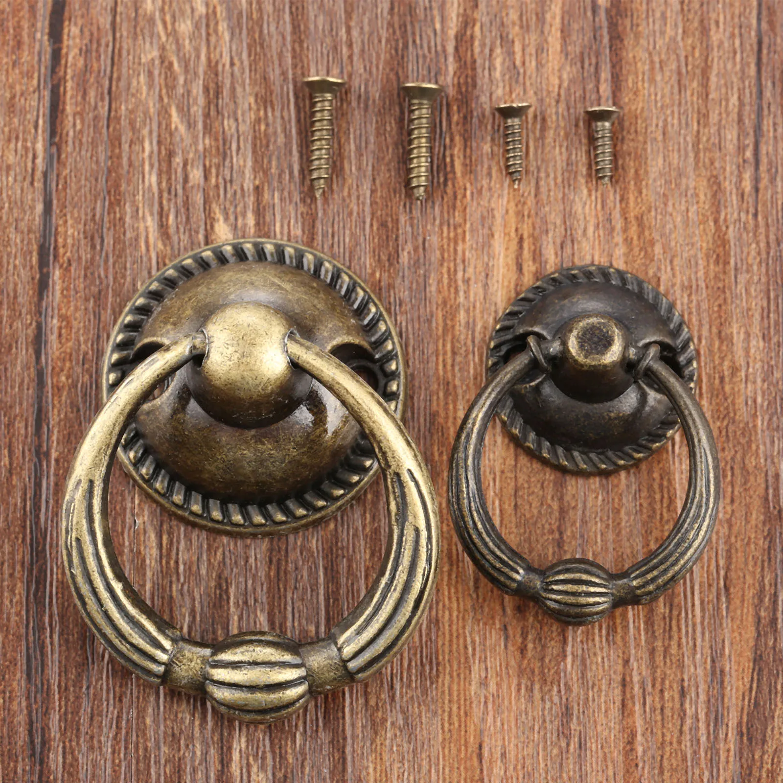 

Antique Bronze Metal Kitchen Drawer Cabinet Door Handle Furniture Knobs Hardware Cupboard Antique Brass Ring Pull Handles