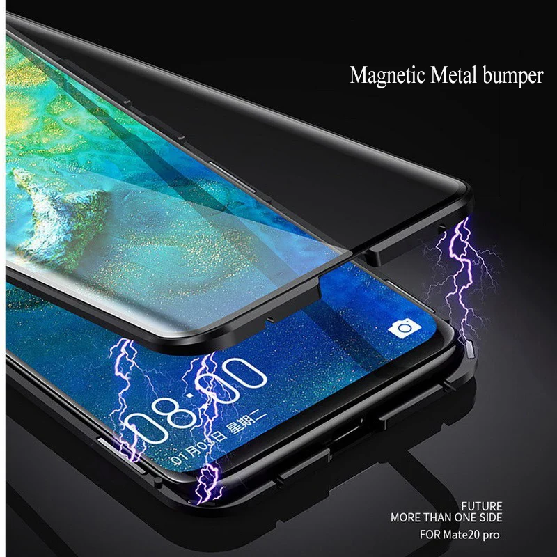 Магнитный металлический бампер чехол для iPhone 5 s SE 6 7 8 плюс закаленное Стекло