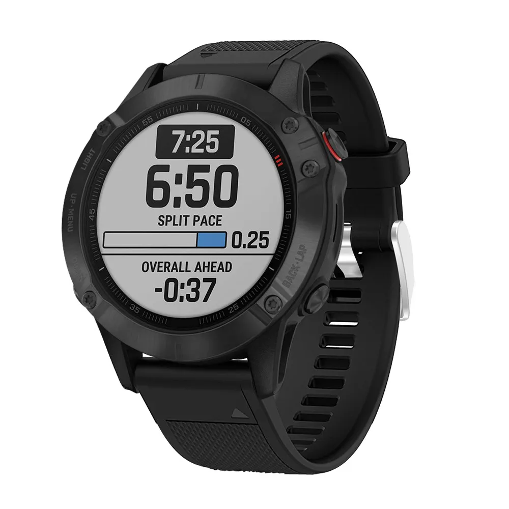 Черный 26 мм силиконовый ремешок для часов Ремешок для Garmin Fenix 6X6 6S Pro 5X5 5S Plus 3 3HR часы браслет легко подходят быстрый выпуск 20 22 мм - Цвет: Черный