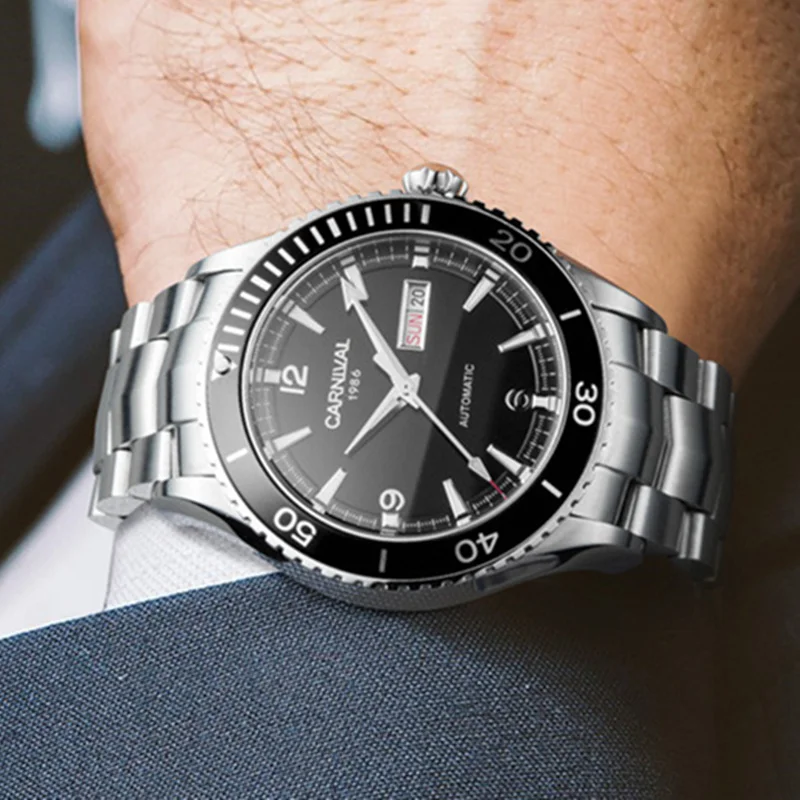 Швейцарский Карнавал мужские часы автоматический роскошный бренд MIYOTA
