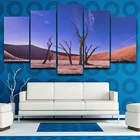 Декор для гостиной модульная HD печатная картина 5 панель мертвые деревья пустынный пейзаж в рамке настенная живопись холст постер для дома