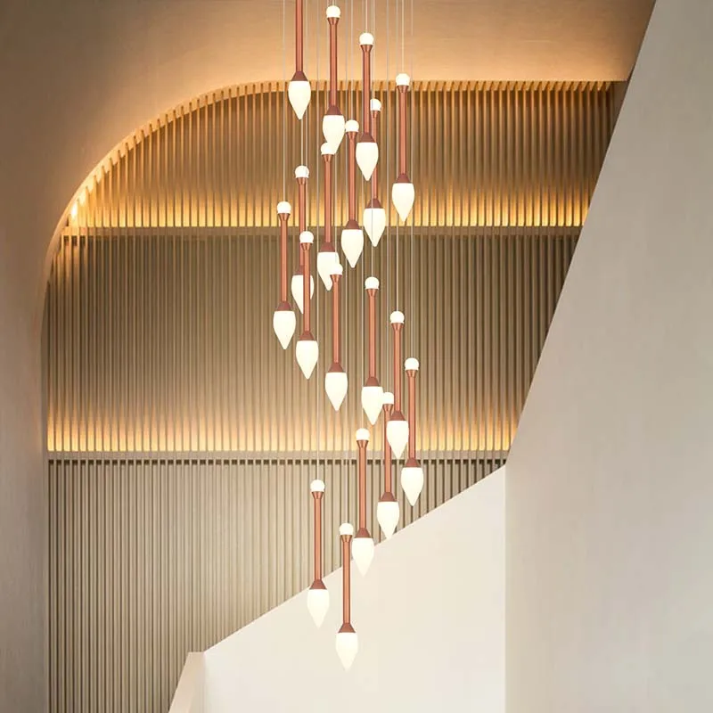 Денолит уникальный дизайн факела Led подвесной светильник для виллы дуплекс