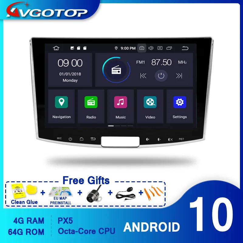 Автомагнитола AVGOTOP Android 10 для VW PASSAT B7 CC 2012 2013 2014 2015 GPS Carplay мультимедийный