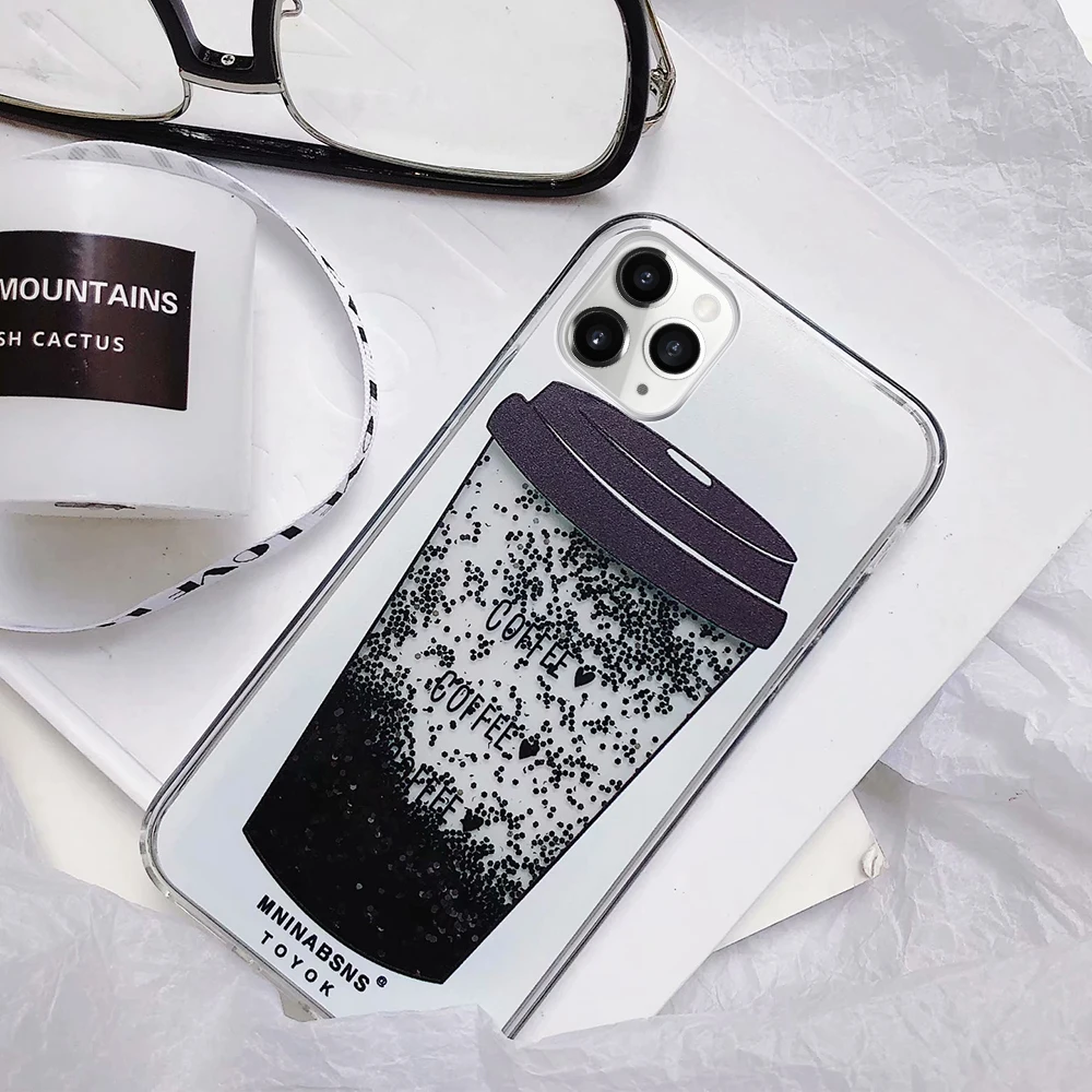 Оригинальный кофейный чехол для iphone 11 pro max CHYI funda Quicksand мягкий xs X Xr задняя крышка |