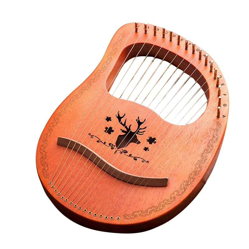 16-Note Lyre Harp красное дерево металлическая струна Кость Седло с тюнинговым ключом |