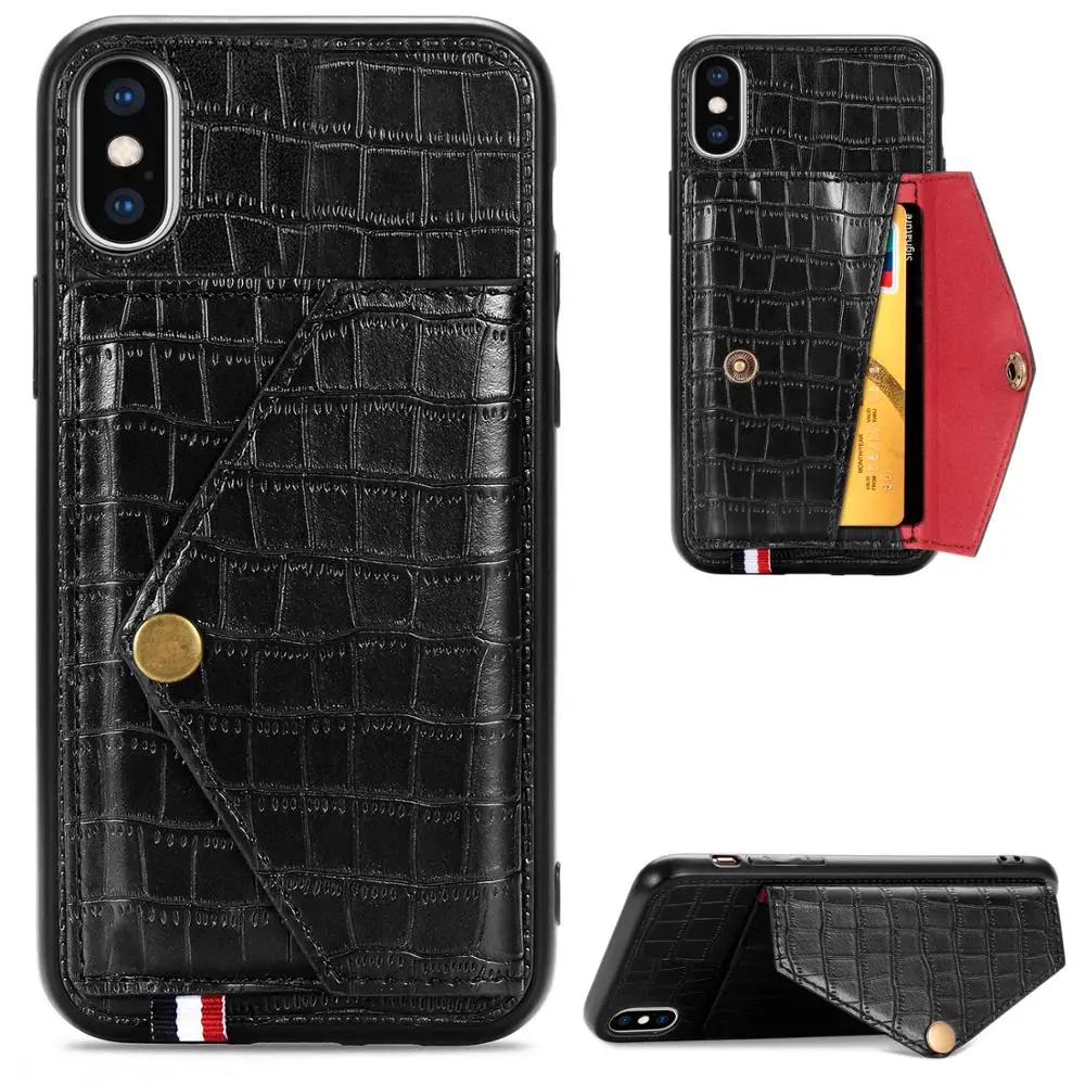 Чехол для iphone xs max с крокодиловым тиснением может поглощать карты функцией