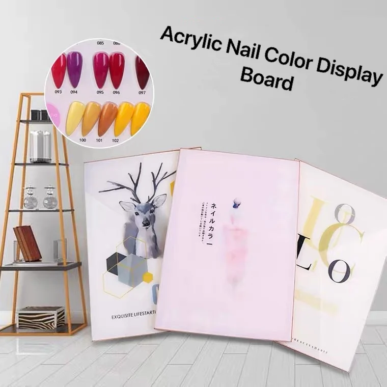 

Japanese Style New Design 80/96/120 Nail Color Shown Template Acrylic Magnet Removable Hinges Color Display Card Book Plate