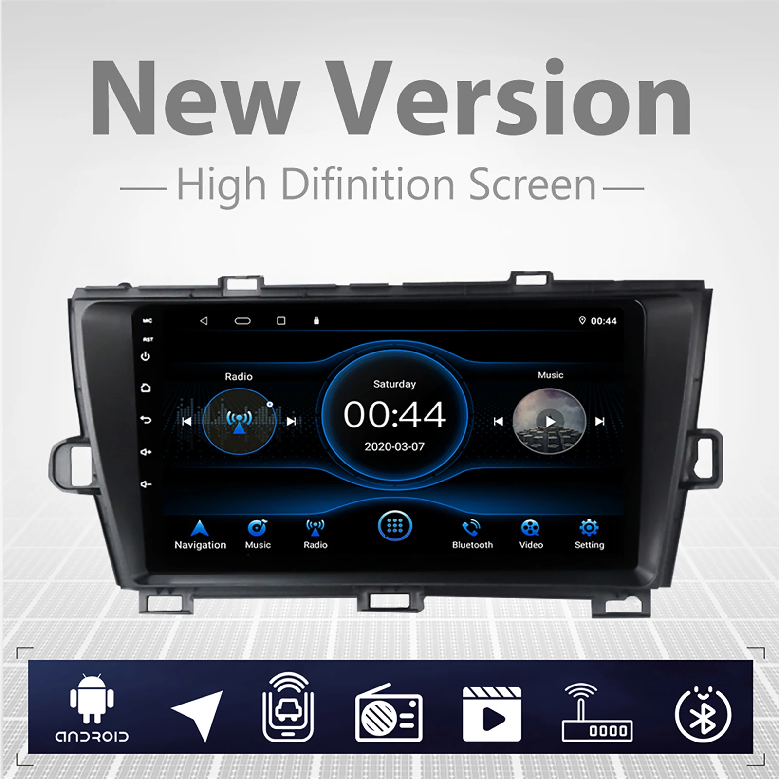 

9" Android 10 Car Radio Multimedia Video Player Touch Screen Navigation GPS with AHD Camera 2+32G for Toyota Prius 2010-2015