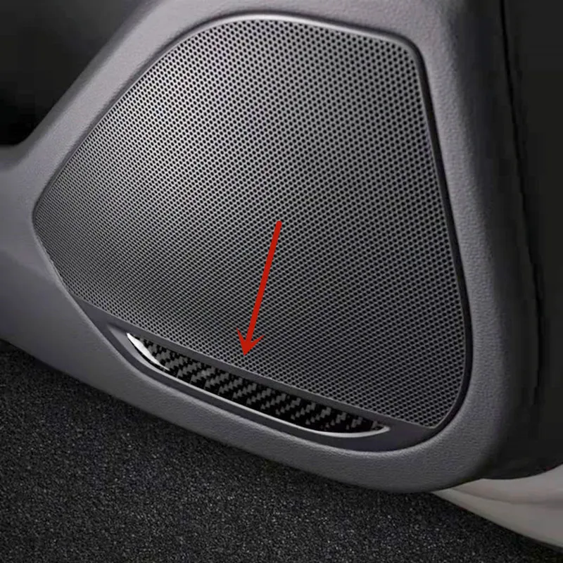 

Carbon Fiber Car Door Audio Speaker Cover Trim Strips Horn Sticker Car Styling For Audi A4 B9 2017-2020 Car Interior Accessories