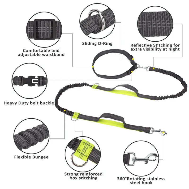 Светоотражающий Выдвижной Поводок для собак регулируемый поясной ремень с двумя