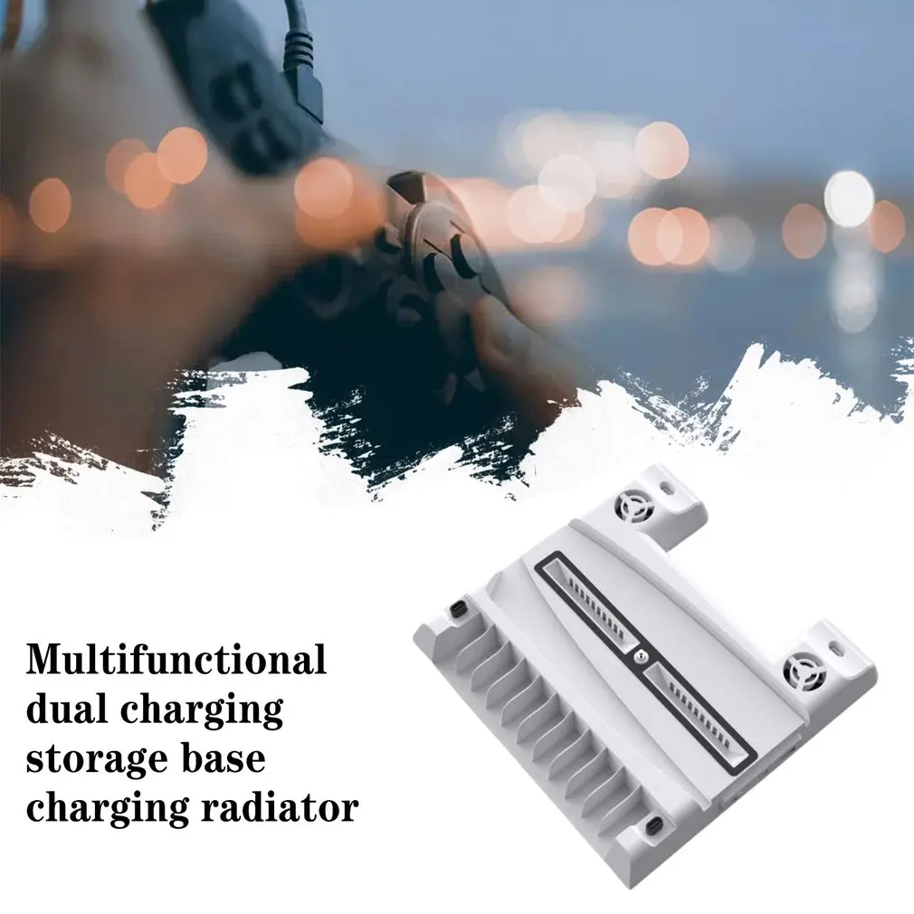 

Dual Controller Charger For Ps5 Console Vertical Cooling Stand Fast Charging Station Fan For Ps5 Digital Edition