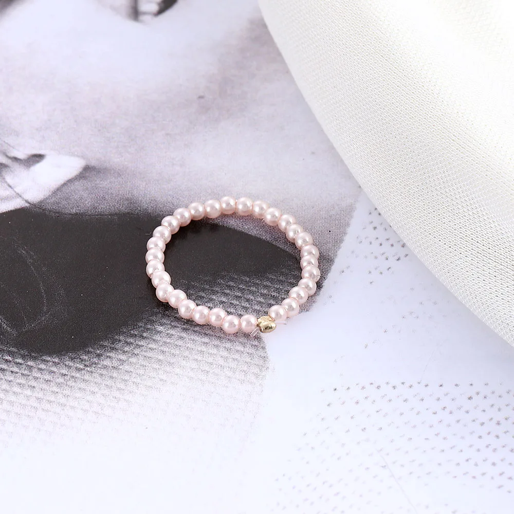 

Beautiful Pearl Ladies Ring French Romantic Proposal Ring Best Trend Anniversary Women Gift Ladies Beaded Jewelry Accessories