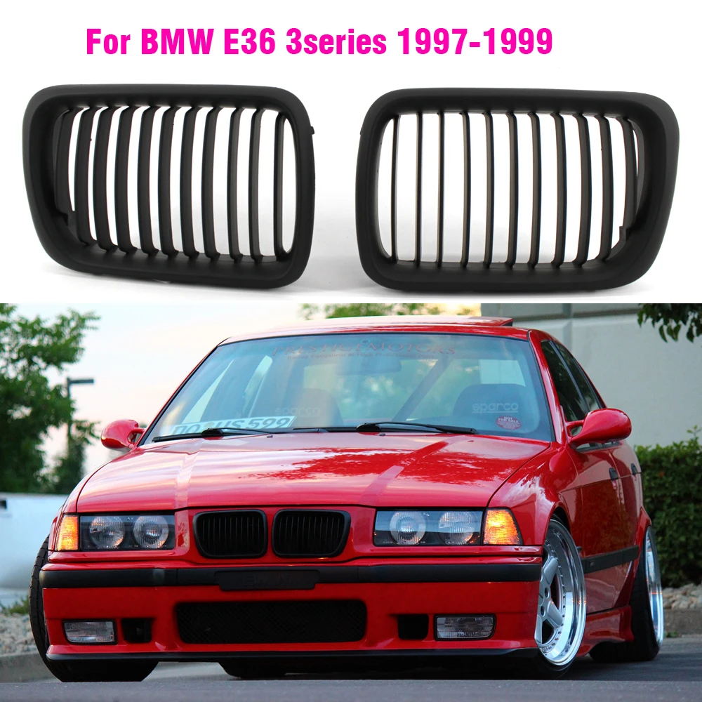 Matte Black Car Front Kidney Sport Grille Grill for BMW E36 318i 323i 1997 1998 1999 Accessories Styling