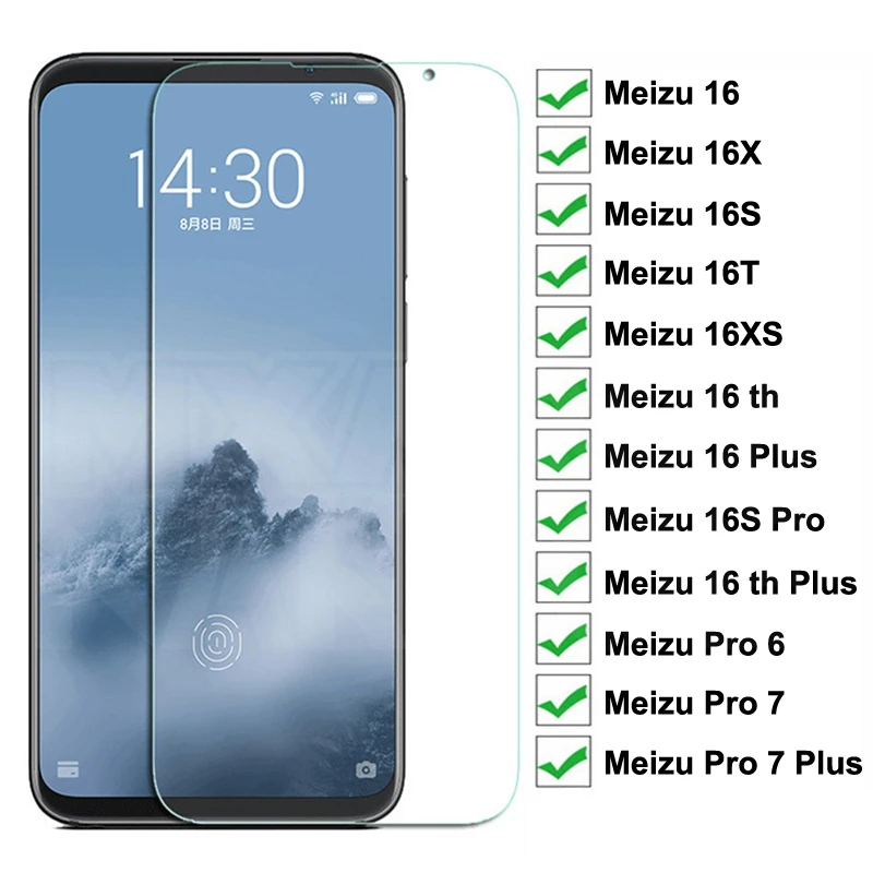 

9H Tempered Glass For Meizu 16 Plus 16X 16XS 16T 16 th Plus 16S Pro Screen Protector Pro 6 7 Plus Safety Protective Glass Film