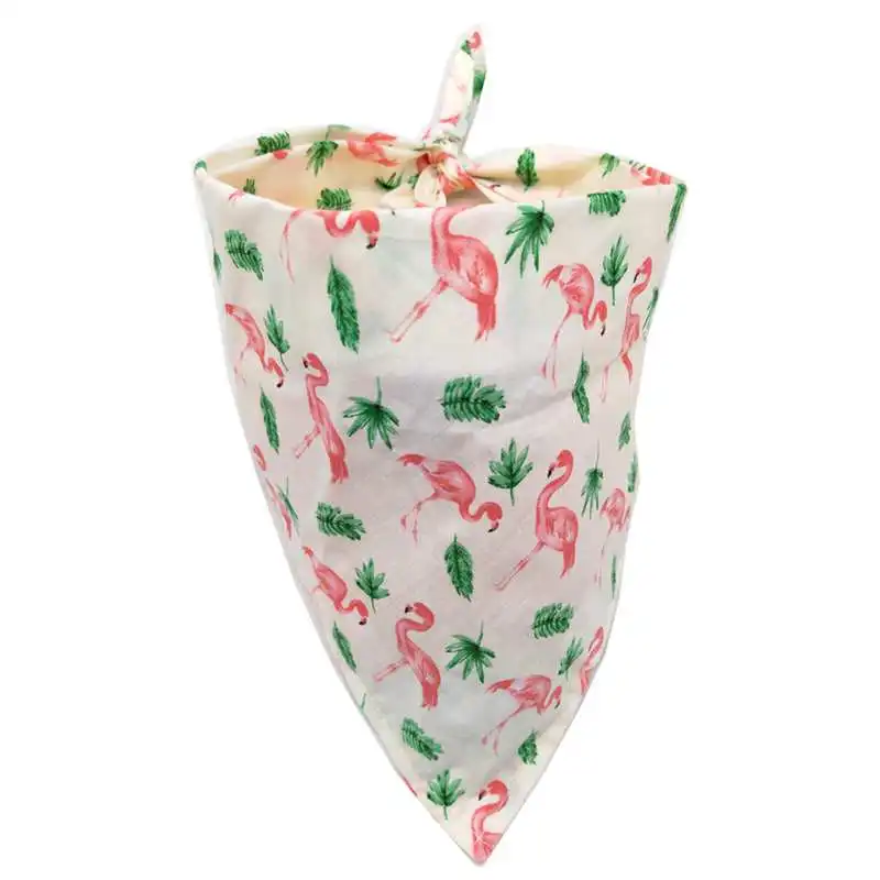 Бандана бабочка для собак летняя моющаяся с принтом в виде фламинго птицы