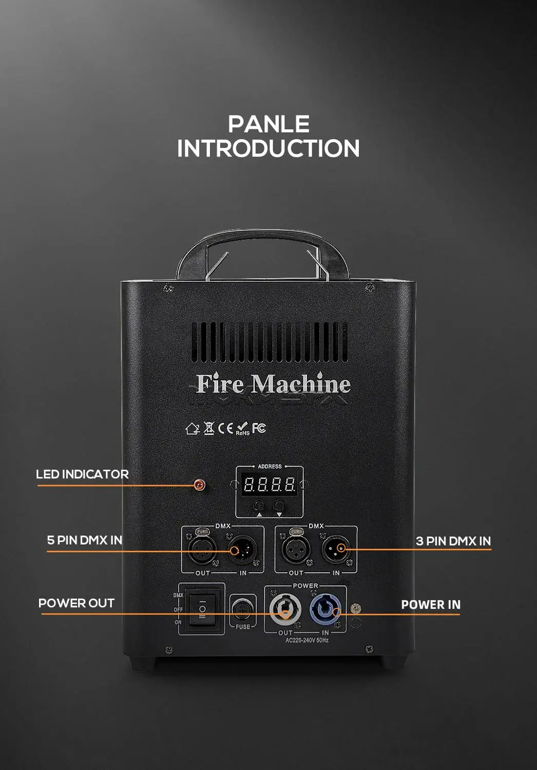 Машина для распыления огня с двумя головками DMX контроль производительности