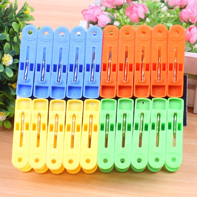 20pcs / pack Plastic Clothespins Clothes Pegs Laundry Hanging Pin Clip Household Clothespins Socks Underwear Drying Rack Holder