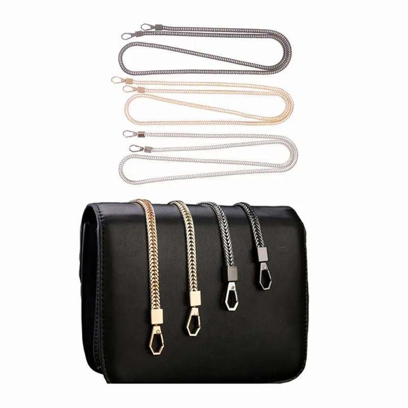 

110/120cm Handbag Metal Chains Shoulder Bag Strap DIY Purse Chain Gold Silver Bronze Black Handles Bag Accessories Chain