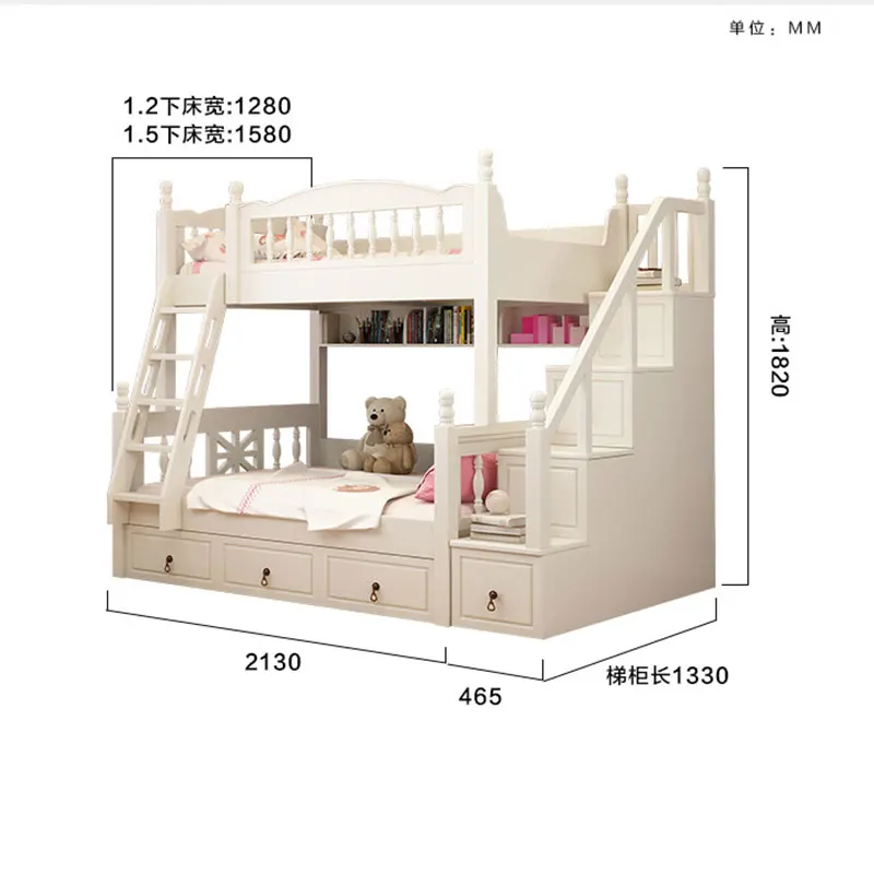 В Корейском стиле пасторальная верхний и нижний кровать комбинированная для