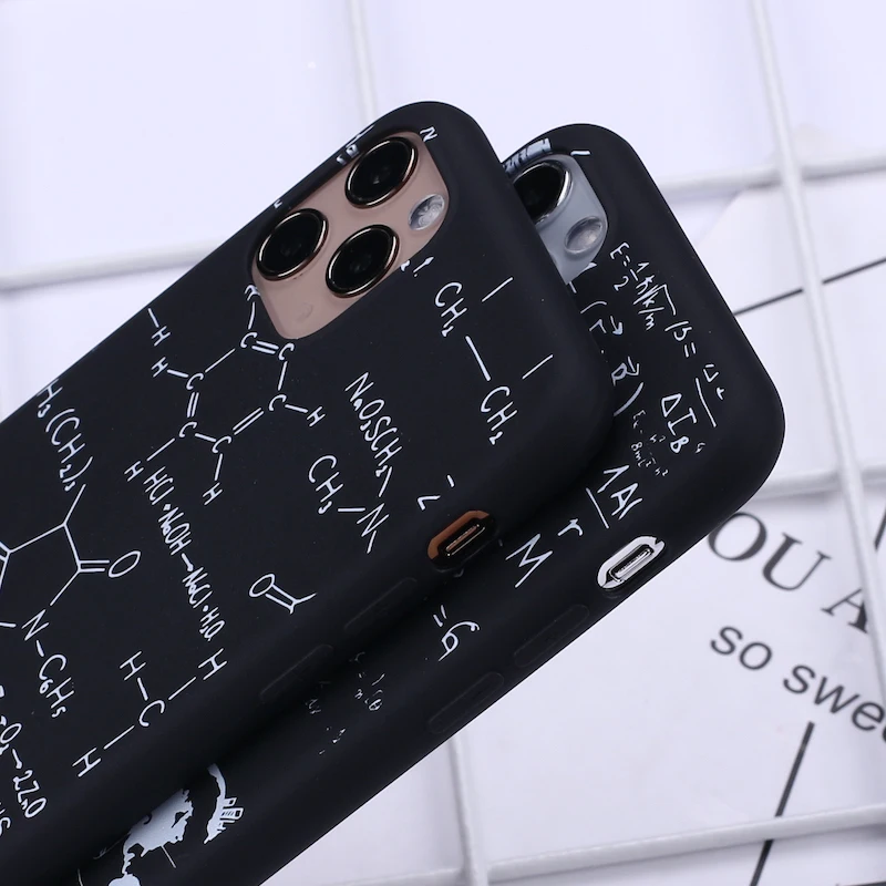 Physics Chemical Mathematics Phone Cover For iPhone 12 11 13Pro Max Mini X XS XR Max 8 7Plus 8Plus SE Soft Silicone Case Fundas