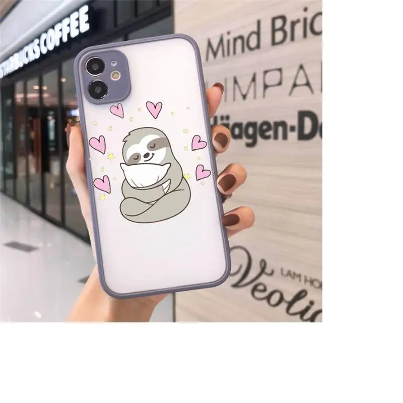 

Sloth Cute Animal Phone Cases matte transparent For iphone 7 8 11 12 plus mini x xs xr pro max cover