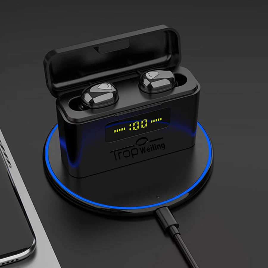 Tws Bluetooth мини наушники светодиодный дисплей Hi Fi беспроводные гарнитуры поддержка