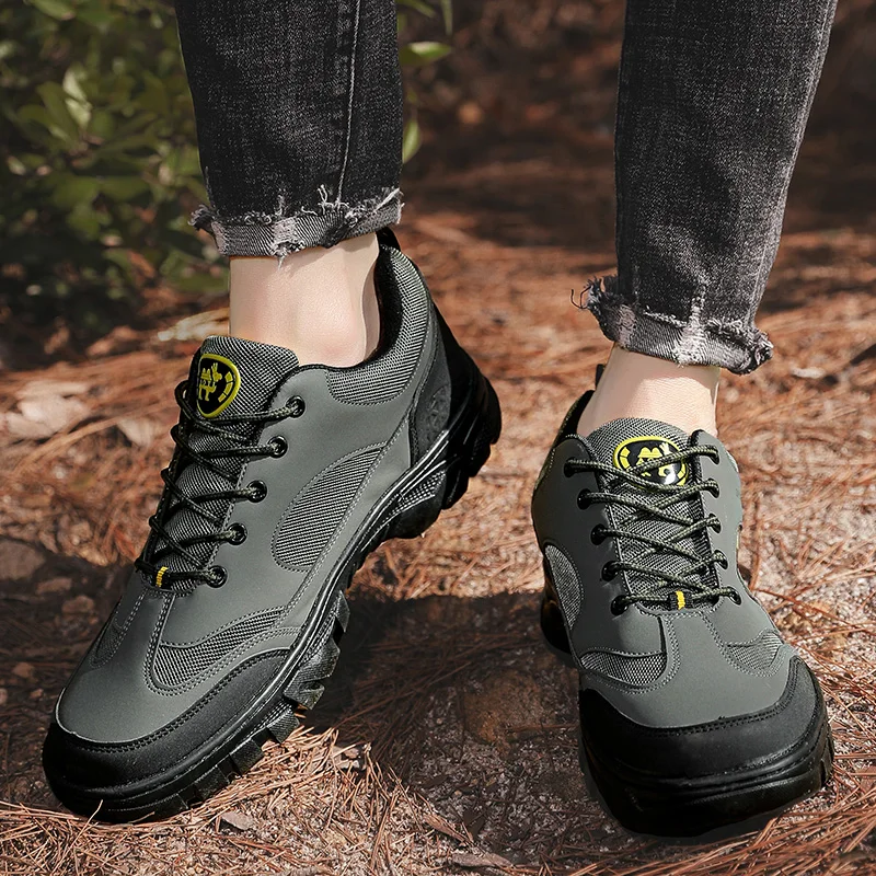 Brand Mens Trekking Shoes Waterproof Leather Sneakers Breathable Mens Safety Boots Work Shoes Male Outdoor Snow Boots for Men