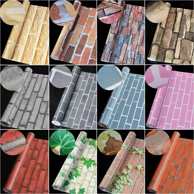 

10M 3D Wall Sticker Vinyl Home Waterproof Wallpapers Self-Adhesive Brick Pattern Papel De Pared Imitation Brick Meter Room Decor