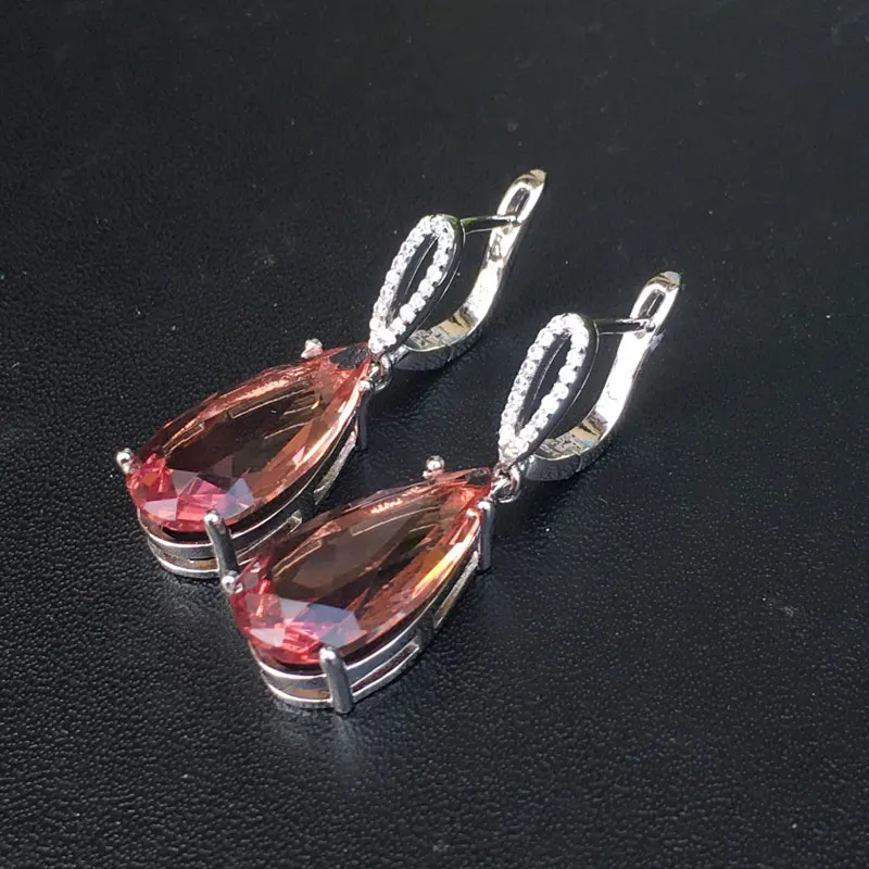 Женские серьги подвески с зултанитом CSJ Изящные Ювелирные украшения из