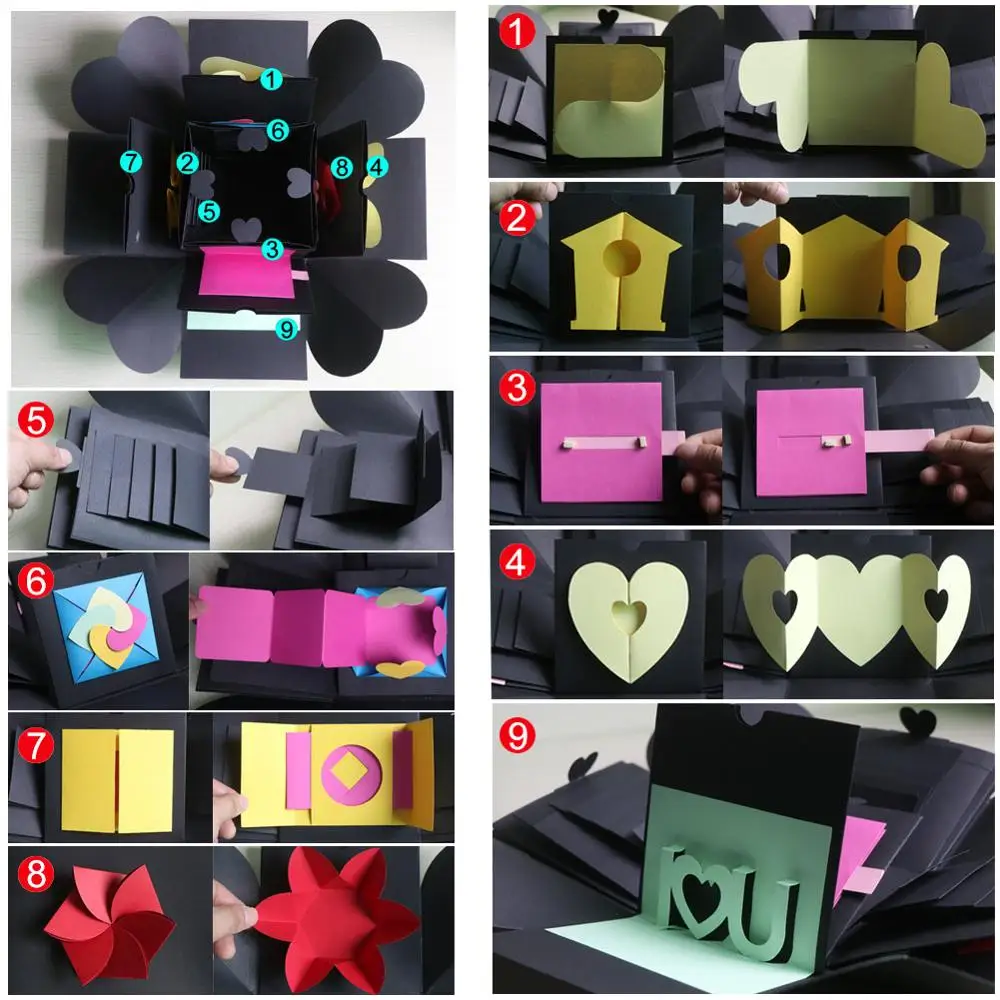

OurWarm Creative Explosion Box DIY Handmade Photo Album Scrapbooking Surprise Gift Box for Wedding Engagement Anniversary