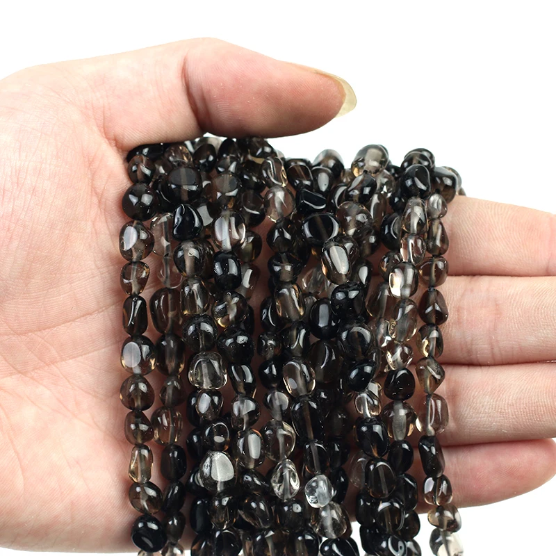 Бусины из гравия овальной формы 5*8 мм бусины натурального коричневого кварца для