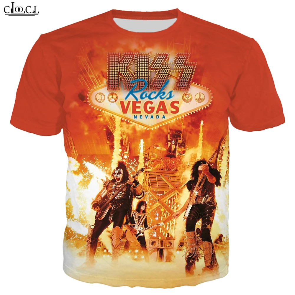 Футболка Rock Kiss с металлическим ремешком для мужчин и женщин Классическая модная